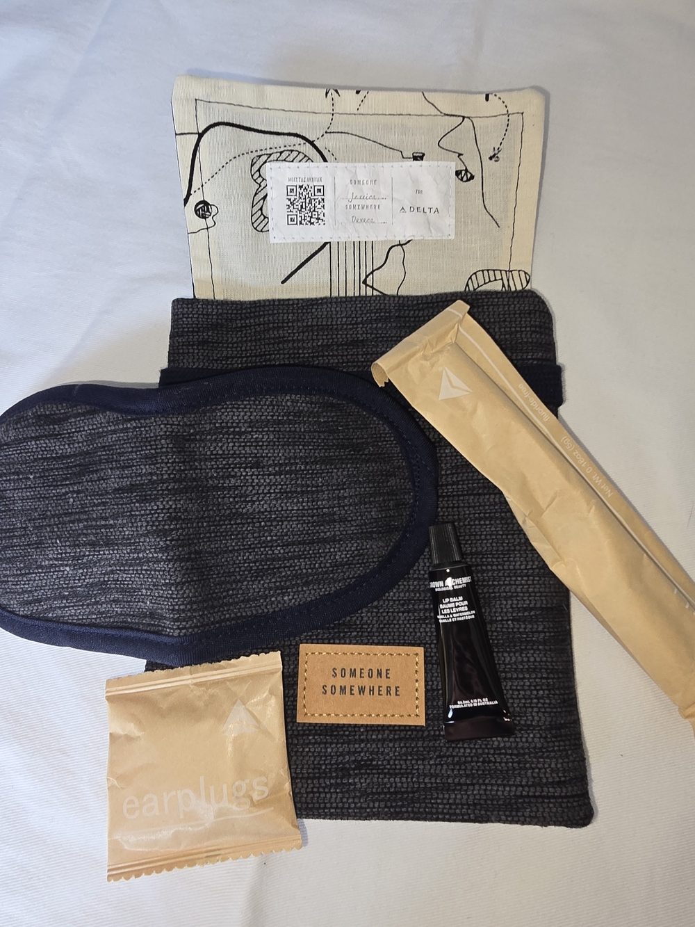 4 DELTA Dark Gray Travel Sleep Mask & Accessories Kit